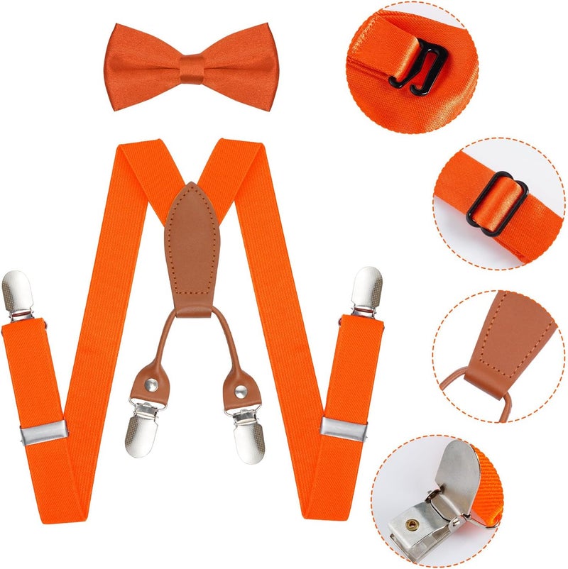 Topbuti Kids Boys Suspenders Bowtie Sets Adjustable Suspenders and Pre-tied Bow Tie with 4 Strong Metal Clips for Boys Girls - Image 4